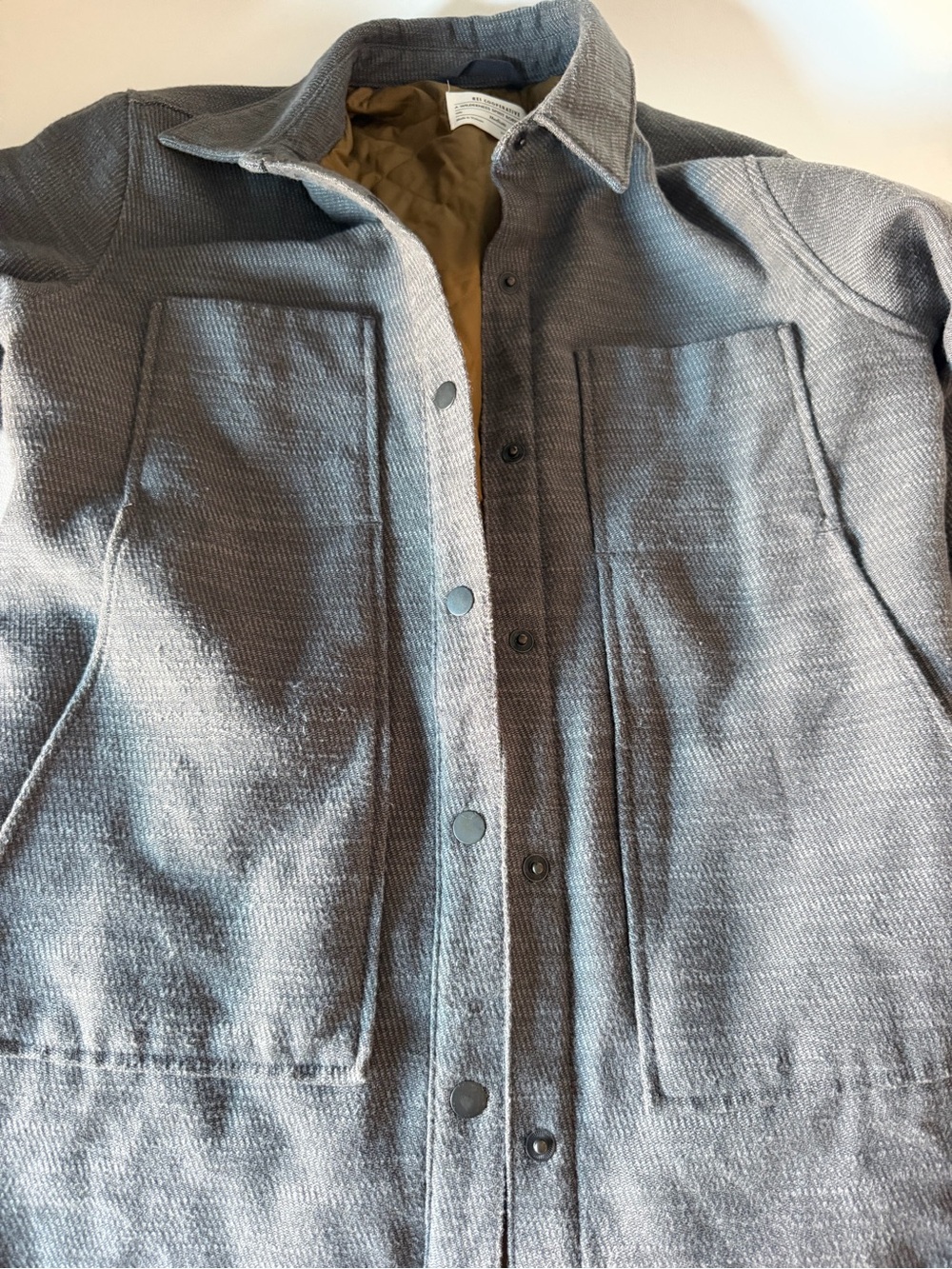 REI Co-op Insulated Snap Shirt Jacket Gray Quilted Lined Shacket SZ M Outdoor
